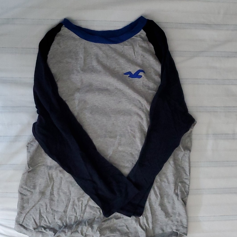 Grey/ Navy blue Hollister Long Sleeve Tee